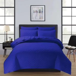 Quilted Bedspread Set – Royal Blue