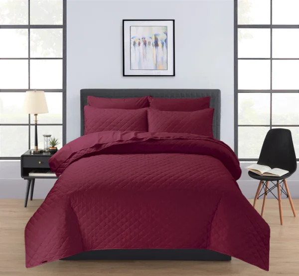 Quilted Bedspread Set – PLUM