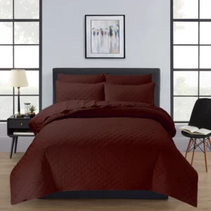 Quilted Bedspread Set – Red Rum