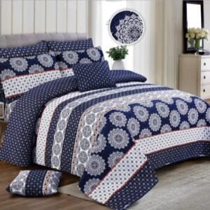 Cotton Printed Bed sheet Set Bunches and Lining Design