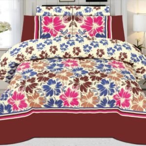 Cotton Printed Bed sheet with Multi Flowers