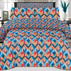 Cotton Printed Bed sheet Set with Zig Zag Print