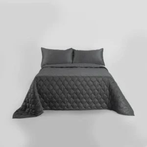 Quilted Bedspread Set – CHARCOAL