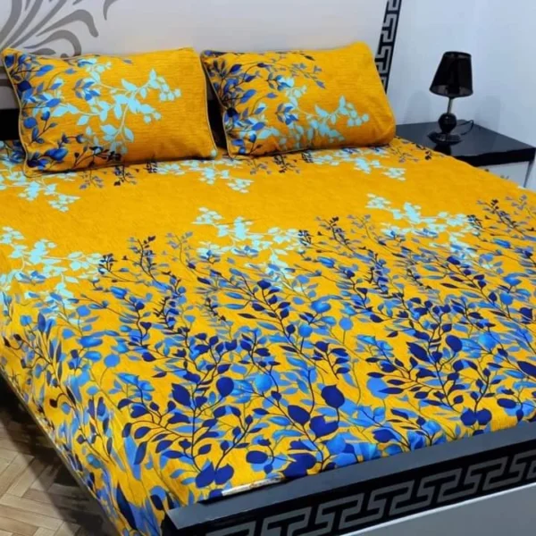 Yellow Floral Bed sheet