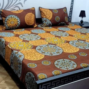 Printed Bedsheet Set Brown